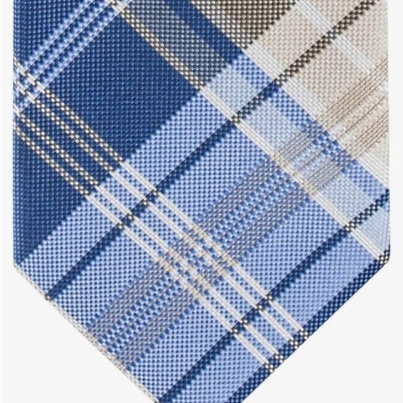 Tommy Hilfiger Men's Boston Classic Plaid Tie Blue Size Regular - Picture 5 of 7